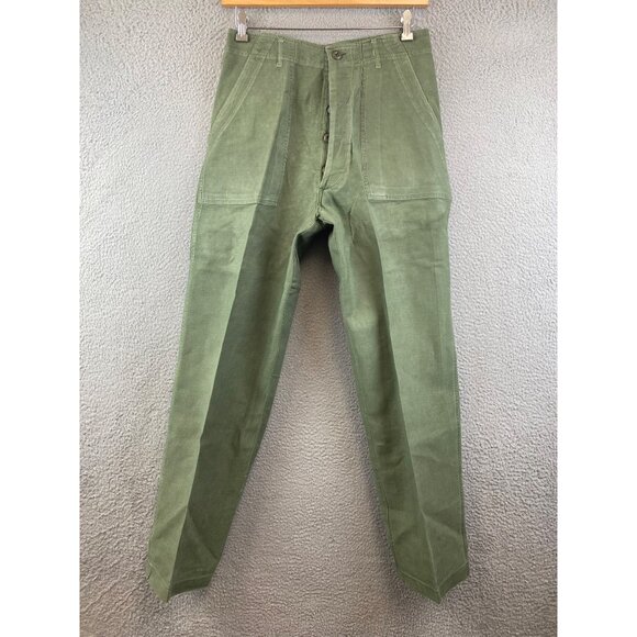 Vintage 1969VIETNAM Army Trousers OG-507 Sateen pant size 31x32